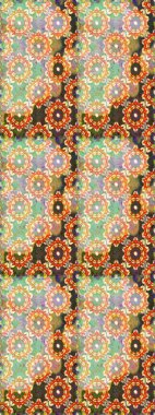 Altın karalama fantezi yapraklarından Raster soyut çiçek çelengi ve nötr ve bej renkli bir çiçek. El yapımı dekoratif çerçeve, albüm kapağı, tebrik kartı, klasik Art deco tarzı.