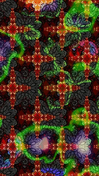 Raster çiçek izi. Klasik taslak çizimi. Çiçekli siyah ve gri çizim deseni.