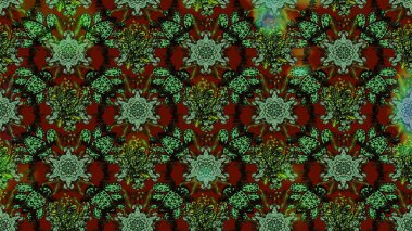 El çizimi. Çiçekler, dallar, bitkiler ve çiçekler. Raster illüstrasyonu. Güzel kumaş deseni.