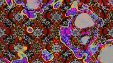 Raster illüstrasyonu. Küçük çiçekteki sevimli çiçek deseni. Raster deseni. Gri ve kahverengi renkte yaz çiçekleri.