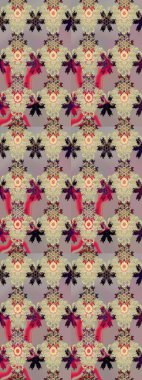 Küçük çiçekteki sevimli çiçek deseni. Çiçekler bej ve gri renklerde.