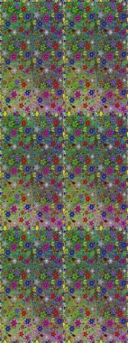 Kusursuz çiçek deseni. Raster illüstrasyonu. Yeşil ve gri renkli Asyalı tekstil.