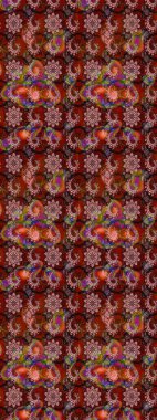 Anti-stres için soyut örnek sayfası. Raster illüstrasyonu. Kahverengi ve kırmızı renklerde.