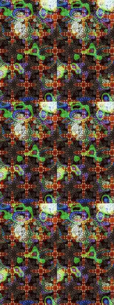 Çiçek ve yapraklı karalama şeklinde Raster çiçek deseni. Raster illüstrasyonu. Yumuşak, bahar çiçekleri kahverengi ve siyah renklerde.