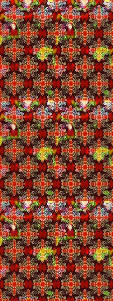 Kırmızı ve bej renkli çiçekler. Düz Çiçek Elementleri Tasarımı. Renkli Bahar Teması eskiz kalıbı. Sevimli çiçek raster deseni.