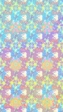 Yapraklı çiçekler ve doğal ve mavi renklerde papatya çiçekleri. Eskiz arkaplan modeli. Raster - stok.