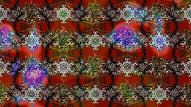 Şirin çiçekli eskiz deseni ve kahverengi ve gri renkli yapraklar, suluboya çiçek deseni, duvar kağıdı, kart ya da kumaş için fayanslı. Raster illüstrasyonu.