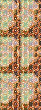 Altın karalama fantezi yapraklarından Raster soyut çiçek çelengi ve nötr ve bej renkli bir çiçek. El yapımı dekoratif çerçeve, albüm kapağı, tebrik kartı, klasik Art deco tarzı.