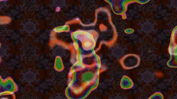 Raster illüstrasyonu. 3D çiçekler, eskiz. Kahverengi ve siyah renklerde.