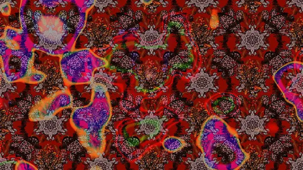 Raster güzel kumaş deseni çiziyor. Renkli Bahar Teması eskiz kalıbı. Düz Çiçek Elementleri Tasarımı. Çiçek deseni.