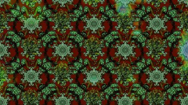 El çizimi. Çiçekler, dallar, bitkiler ve çiçekler. Raster illüstrasyonu. Güzel kumaş deseni.