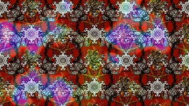 Çocuksu tasarım. Tekstil, kumaş, ambalaj, hatıra defteri için hoş bir çiçek arkaplanı. Kahverengi ve gri arka planda. Elle çizilmiş karalama çiçekleri ile Raster çizim deseni.