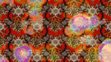 Kahverengi ve bej renkli çiçekler. Yumuşak, bahar çiçekli arka plan. Raster çiçek desenli ve çiçekli..