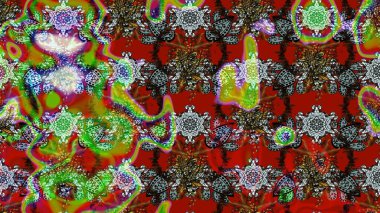 Moda baskıları için zarif bir şablon. Küçük renkli çiçekler. Motley illüstrasyonu. Küçük çiçekte güzel bir desen. Kırmızı ve kahverengi çiçekli bahar çiçekleri.