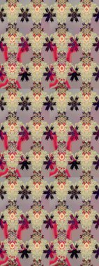 Küçük çiçekteki sevimli çiçek deseni. Çiçekler bej ve gri renklerde.