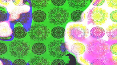 Çiçekli çiçek deseni, suluboya. Raster illüstrasyonu. Renkli Bahar Teması eskiz kalıbı. Yeşil ve pembe renkli çiçekler. Düz Çiçek Elementleri Tasarımı.