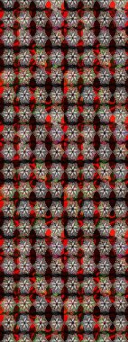 Düz Çiçek Elementleri Tasarımı. Kahverengi renkli çiçekler. Çiçekli çiçek deseni, suluboya. Raster illüstrasyonu. Renkli Bahar Teması çizim şablonu.