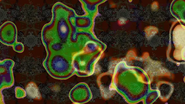 Çiçek süslemeli çizim deseni. Raster illüstrasyonu. Kahverengi ve gri renkte çiçekler.