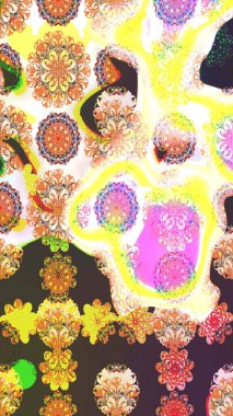 Hediye ambalaj kağıdı, tebrik kartları, posterler ve pankart tasarımı. Raster düz çiçek çizim deseni. Sarı renkte çiçekler.