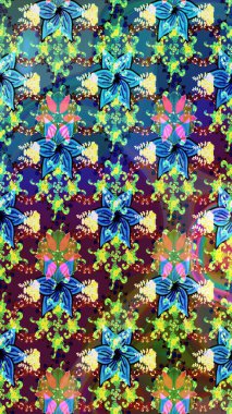 Güzel kumaş deseni. Raster suluboya deseni, narin çiçekler, mavi çiçekler, tebrik kartı şablonu..