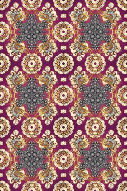 Raster oryantal süs. Altın elementlerle renklendirilmiş altın desen. Kusursuz altın desen.