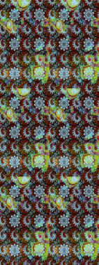 Tekstil için figür. Davetiye ve kartpostal tasarımı için dekoratif çiçek unsurları. Poster ya da kapak için arka plan. Yapraklı çizim şekli. Sevimli zarif çiçekler Raster illüstrasyonu.