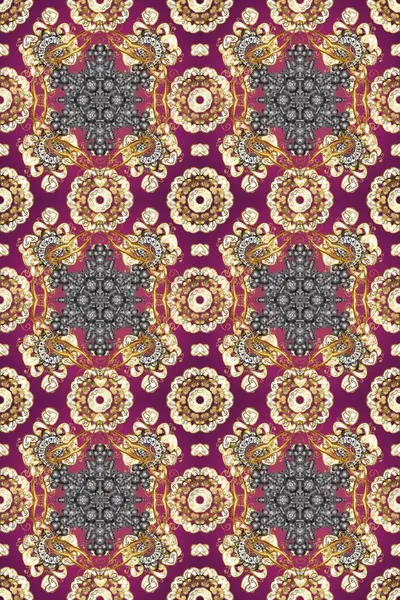 Raster oryantal süs. Altın elementlerle renklendirilmiş altın desen. Kusursuz altın desen.