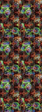 Küçük çiçekteki sevimli çiçek deseni. Raster illüstrasyonu. Güzel kumaş deseni. Güzel karalamalı çiçek deseni çiz..