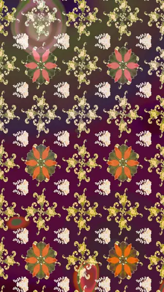 Mor ve kahverengi renkte çiçekler. Küçük çiçekte sevimli çiçek deseni var..