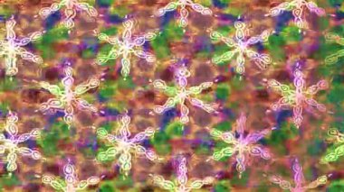 Renkli unsurlarla hareketli arka plan görüntüleri. Çiçekler. Eski model. Bayrak tarzı. Video kaydı. Şablon. Döngü. Kusursuz.. 