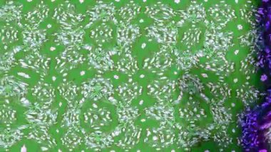 Renkli unsurlarla hareketli arka plan görüntüleri. Çiçekler. Eski model. Bayrak tarzı. Video kaydı. Şablon. Döngü. Kusursuz..