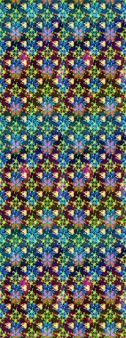 Raster illüstrasyonundaki çiçek desenli çizim. Mavi renkte çiçekler.