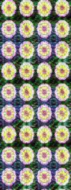 Çiçekli karalama şeklinde Raster çiçek deseni. Raster illüstrasyonu. Tarafsız renklerde yaz çiçekleri.