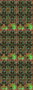 Klasik çiçek dokusu. Raster illüstrasyonu. Altın şablon. Kart, duvar kağıdı, ambalaj ve tekstil için klasik tasarım. Kusursuz desenli altın elementler. Kahverengi ve yeşil renkli Royal retro.