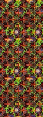 Renkli Bahar Teması eskiz kalıbı. Raster illüstrasyonundaki çiçek desenli çizim. Düz Çiçek Elementleri Tasarımı. Süslü kumaş deseni.