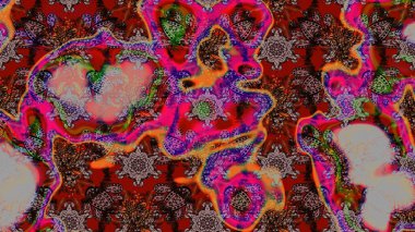 Raster düz çiçek çizim deseni. Kahverengi ve kırmızı renkte çiçekler. Tasarım hediye paketi, tebrik kartları, posterler ve afiş tasarımı.