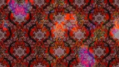 Renkli Bahar Teması eskiz kalıbı. Düz Çiçek Elementleri Tasarımı. Raster illüstrasyonu. Güzel kumaş deseni. Zentangle soyut çiçekleri. Çiçek tozu..