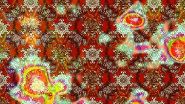 Kahverengi ve kırmızı renkte çiçekli çiçek deseni. Suluboya tarzında kahverengi ve kırmızı renkte çiçekler.