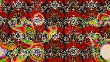 Raster resim. Elle çizilmiş. Güzel kumaş deseni. Doodle çiçekler ve dalları, otlar ve çiçekler.