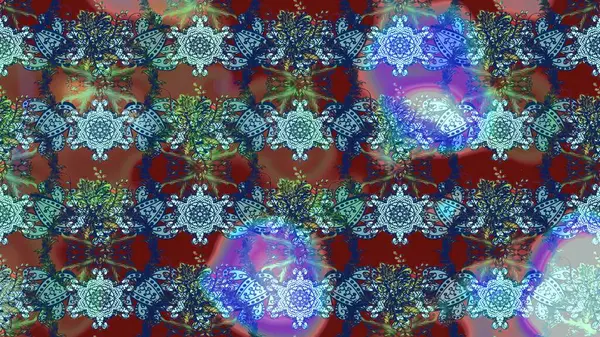 Raster illüstrasyonu. Kumaş, duvar kağıdı ve kağıt üzerine baskı yapmak için gelişen arka plan. Moda arka planında parlak buketler. Eski usul küçük çiçekli şirin bir eskiz deseni..