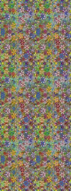 Raster illüstrasyonu. Kusursuz çiçek deseni. Raster illüstrasyonu. Yeşil ve nötr renklerde çiçekler. Asya tekstil tarzında.