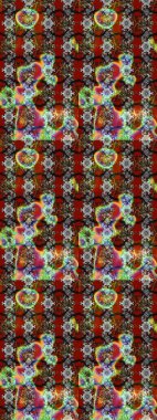 Modern çiçek arkaplanı. Moda baskıları için zarif bir şablon. Halk tarzı. Parlak renkli çiçekleri ve gri yaprakları olan muhteşem bir çiçek deseni..