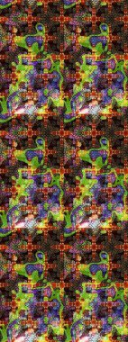 Renkli Bahar Teması eskiz kalıbı. Raster Şirin kumaş deseni. Eskiz klasiği. Düz Çiçek Elementleri Tasarımı.