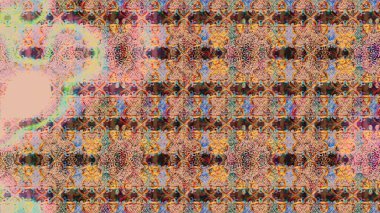 Raster illüstrasyonu. Çiçek süslemeli çizim deseni. Bej ve kahverengi renkte çiçekler.