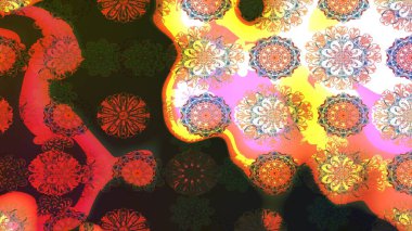 El çizimi. Çiçekli eskiz deseni. Gri ve turuncu renkli çiçekler. Suluboya çizimi.