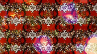 Kahverengi ve kırmızı renkte etnik çiçeklerle süslenmiş zarif bir eskiz şekli. Asya Tekstil 'inde Raster Çiçek İllüstrasyonu.