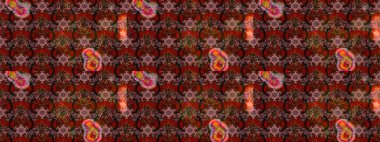 Raster Güzel kumaş deseni. Raster suluboya deseni, narin çiçekler, kahverengi ve kırmızı çiçekler, tebrik kartı şablonu..