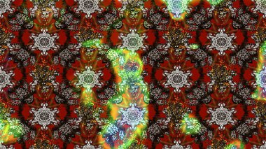 Düz Çiçek Elementleri Tasarımı. Raster illüstrasyonu. Kahverengi ve kırmızı renkte zarif çiçekli suluboya. Renkli Bahar Teması çizim şablonu.