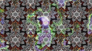 Robot resim. Raster illüstrasyonu. Küçük çiçekte sevimli çiçek deseni var..