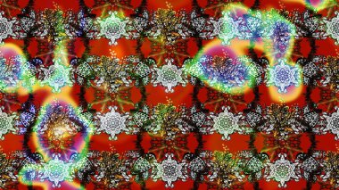 Raster illüstrasyonundaki çiçek desenli çizim. Renkli Bahar Teması eskiz kalıbı. Düz Çiçek Elementleri Tasarımı. Kırmızı ve gri renkte çiçekler.